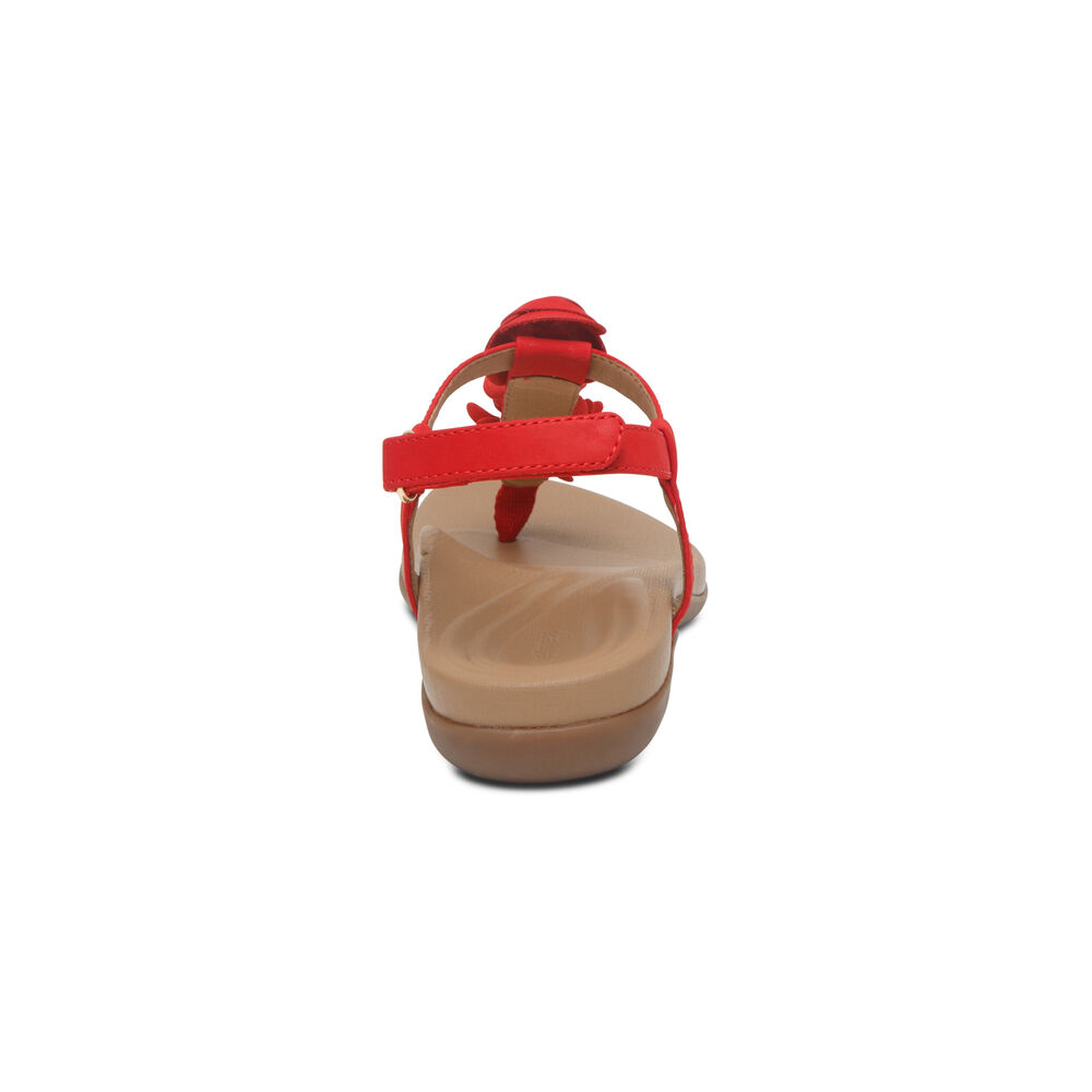 Aetrex Women's Charli Thong Sandals - Red | USA CK3LIT5
